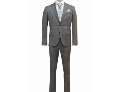 Pánský oblek šedý s jemnou texturou - EZ171