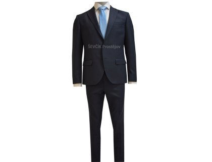 Pánský oblek modrý s vlnou - EZ185