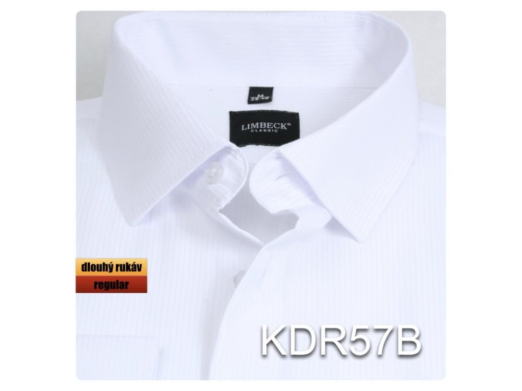 Pánská košile bílá s proužkem - KDR57