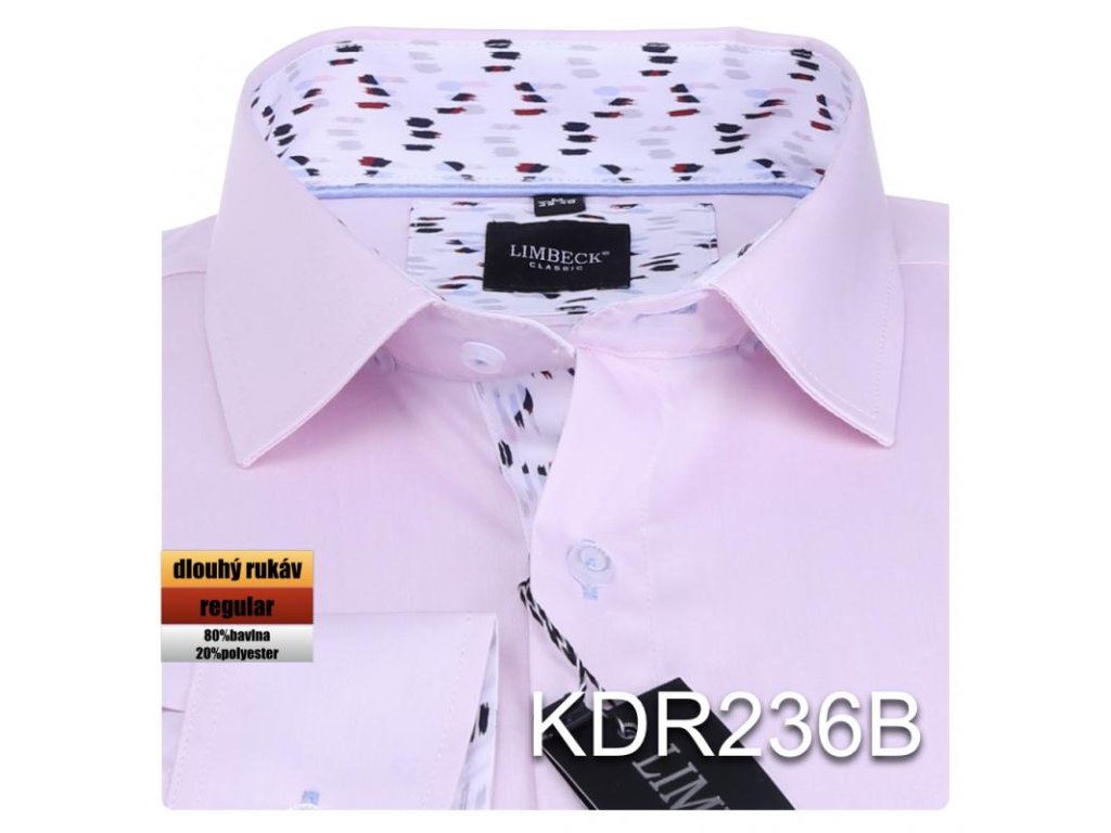 Pánská košile růžová jemná - KDR236
