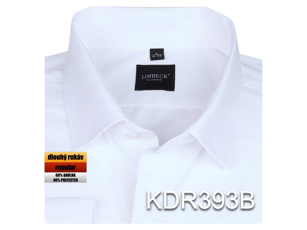Pánská košile bílá se strukturou - KDR393