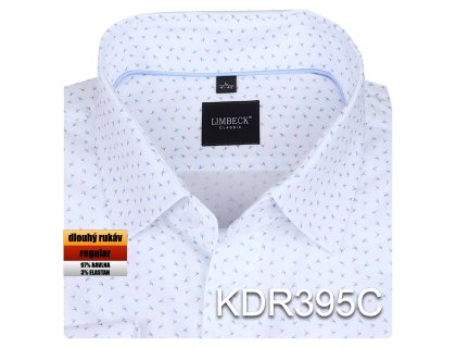 Pánská košile bílá s jemným vzorem - KDR395