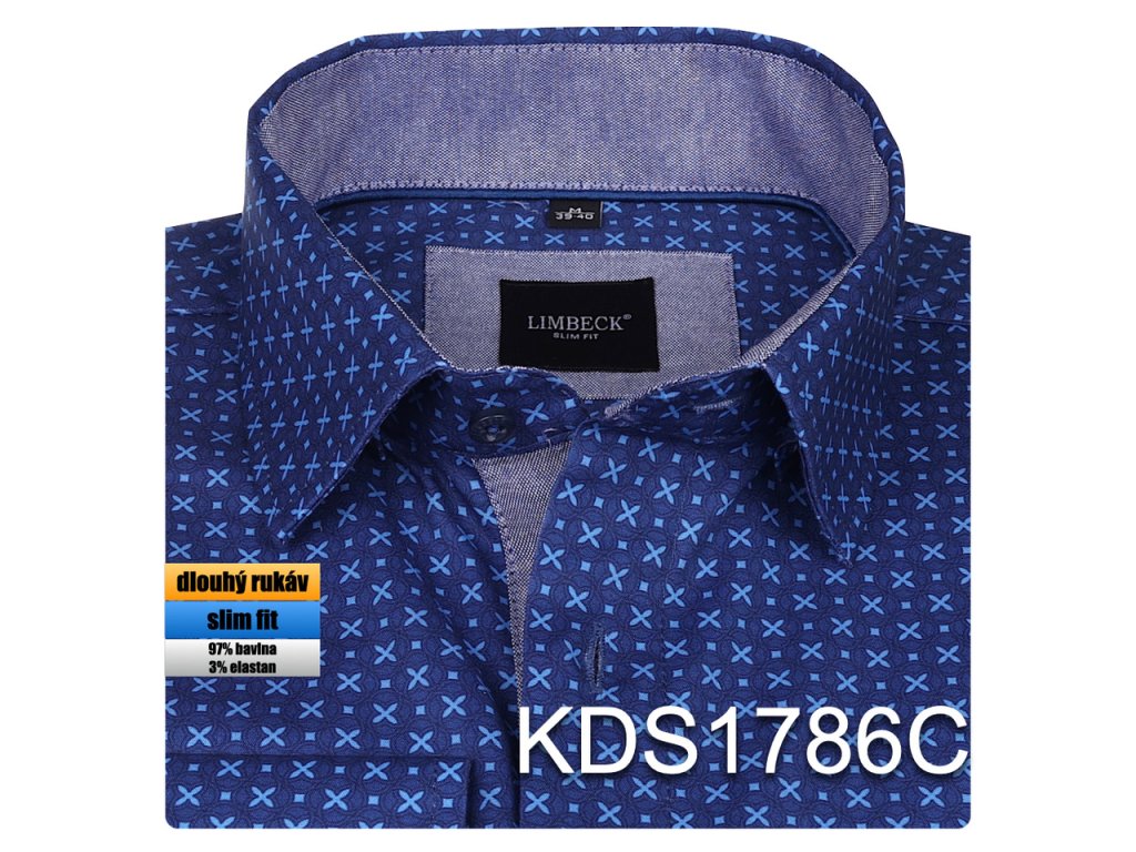 1-KDS1786 tmavomodrá se vzorem
