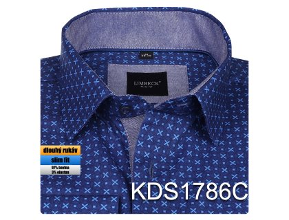 1-KDS1786 tmavomodrá se vzorem