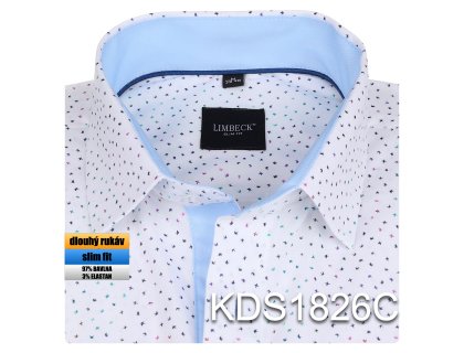 01-KDS1826 košile bílá vzorovaná