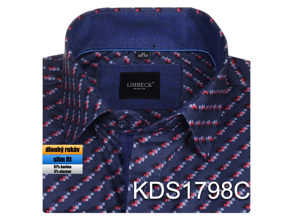 1-KDS1798 tmavomodrá se vzorem