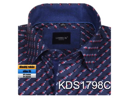 1-KDS1798 tmavomodrá se vzorem