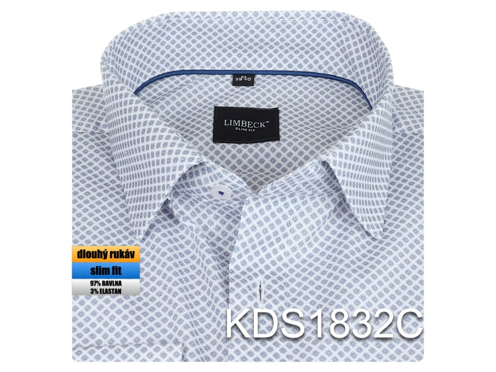 01-KDS1832 Košile se šedomodrým motivem