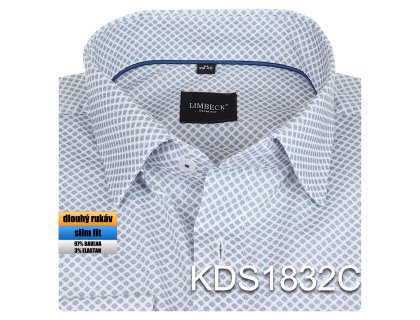 01-KDS1832 Košile se šedomodrým motivem