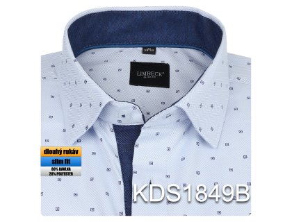 0-KDS1849 Košile světle modrá se vzorem