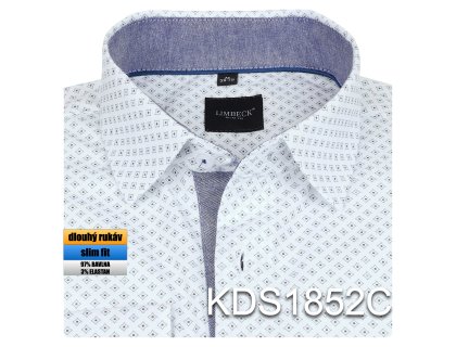 0-KDS1852 Košile bílá s jemným vzorem