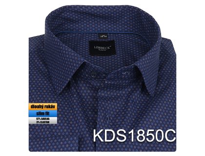 0-KDS1850 Košile tmavě modrá se vzorem