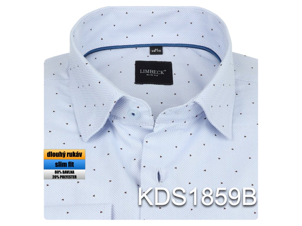 0-KDS1859 Košile modrá se vzorem