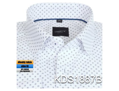 0-KDS1887 Košile bílá se vzorem
