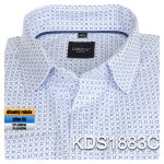 0-KDS1883 Košile bílo-modrá se vzorem