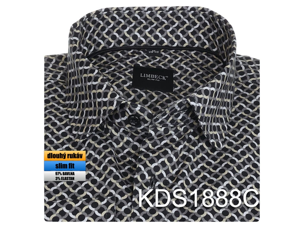 0-KDS1888 Košile s výrazným vzorem