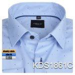 Pánská košile modrá se vzorem - KDS1861