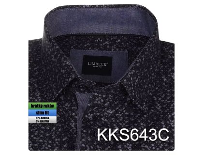 1-KKS643 Košile černá se vzorem