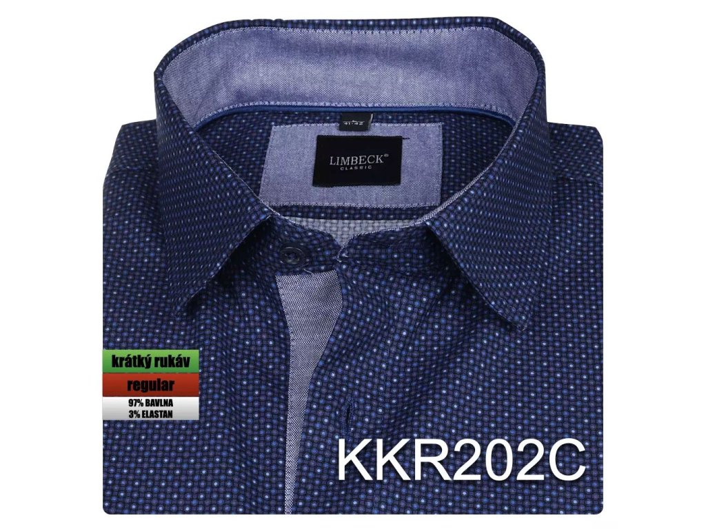 1-KKR202 Košile modrá se vzorem