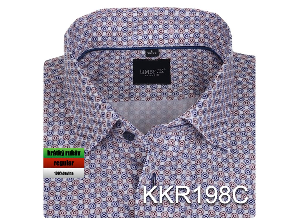 198 Košile hnědo-modrý vzor