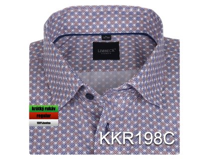 198 Košile hnědo-modrý vzor