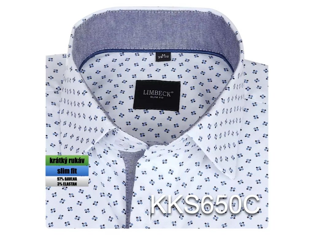 1-KKS650 Bílá s modrým vzorem
