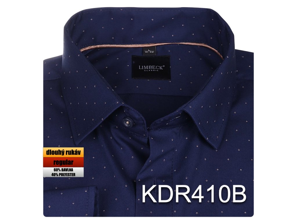 Pánská košile modrá se vzorem - KDR410