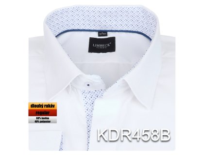 Pánská košile bílá s barevnou legou - KDR458