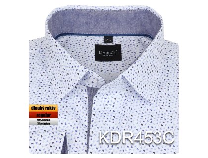 Pánská košile bílá se vzorem - KDR453