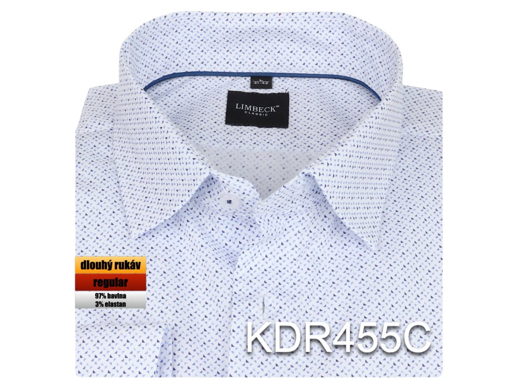 0-KDR455 Košile s jemným vzorem
