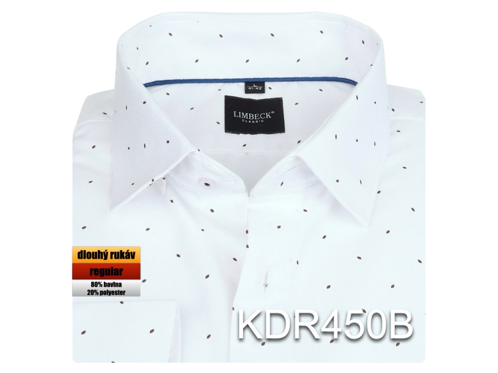 0-KDR450 Košile bílá s jemným vzorem