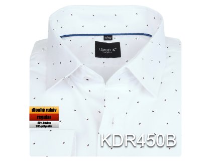 Pánská košile bílá s jemným vzorem - KDR450