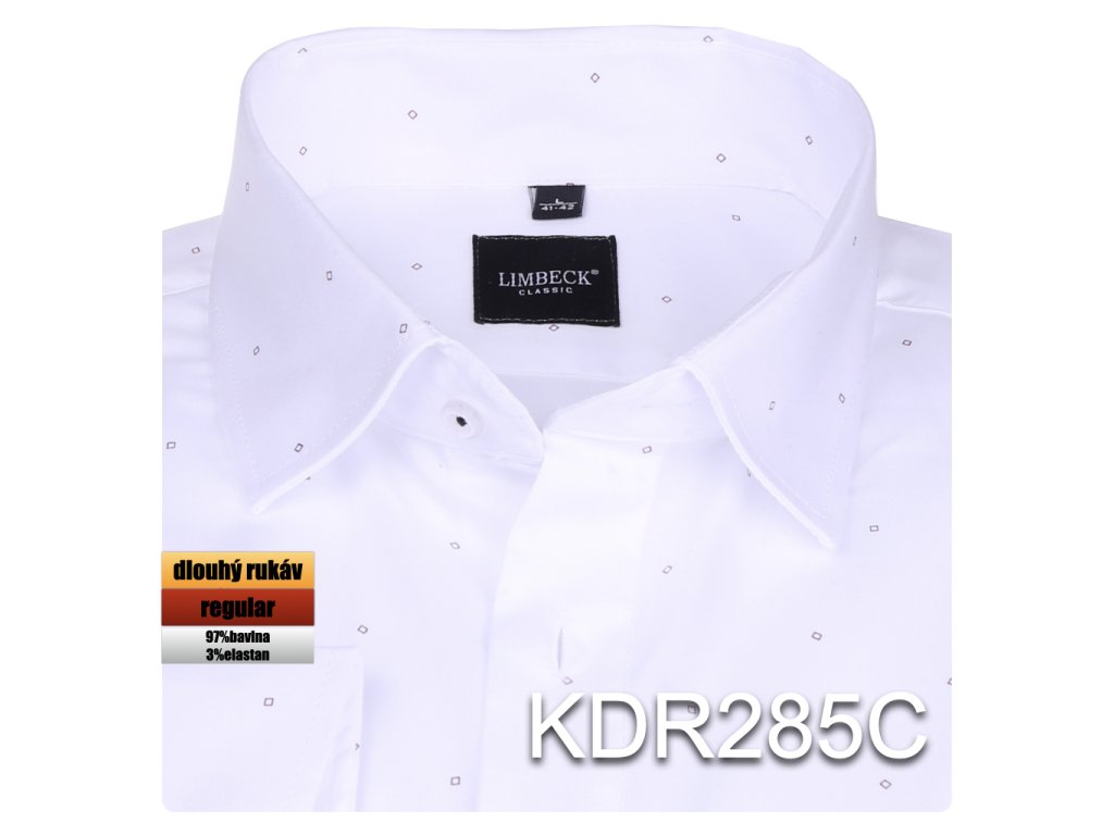 Pánská košile bílá se vzorkem - KDR285