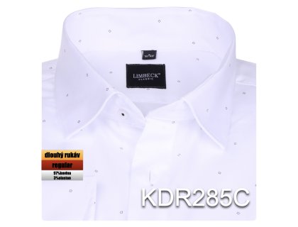Pánská košile bílá se vzorkem - KDR285