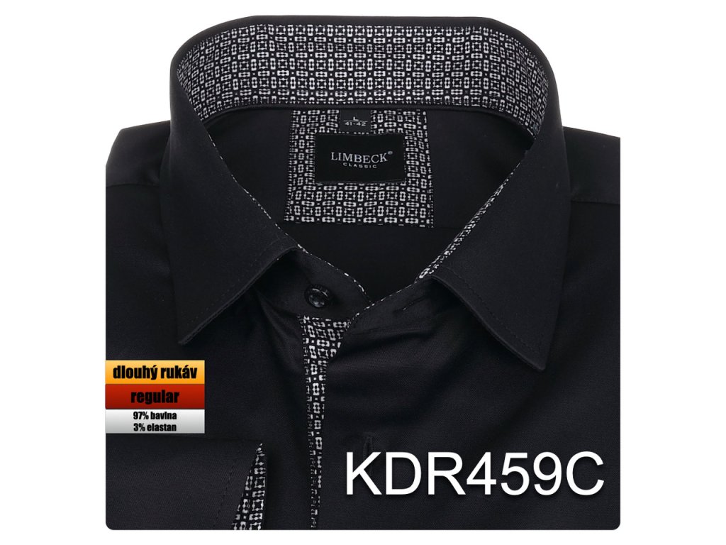0-KDR459 Košile černá s doplňky