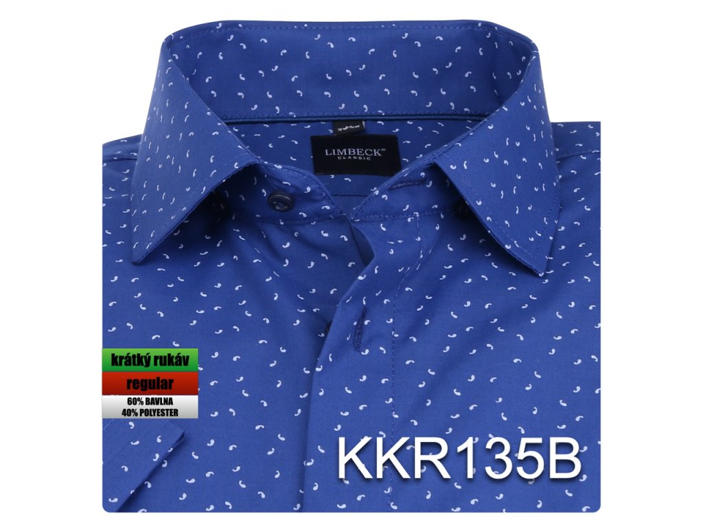 Modrá s bílým vzorem