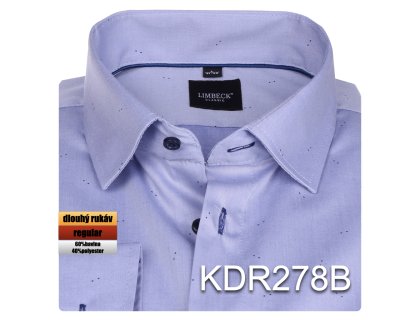 Pánská košile modrá se vzorem - KDR278