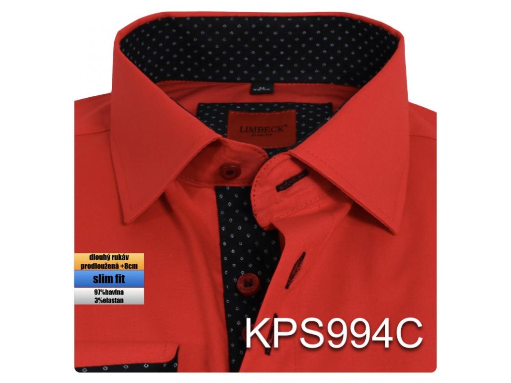 KPS994 Košile červená s doplňky