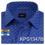 KPS1347 Košile modrá se vzorem