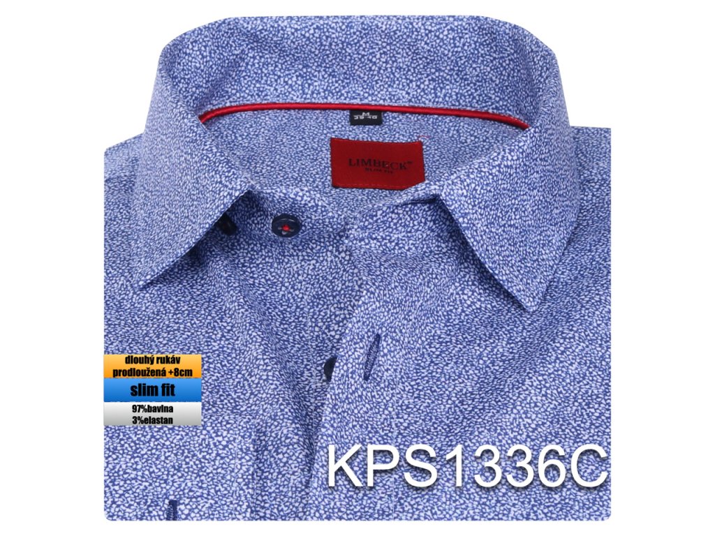 KPS1336 Košile modrý vzor
