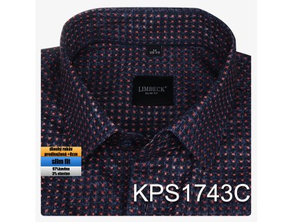 1-KPS1743 košile tmavomodrá s jemným vzorem