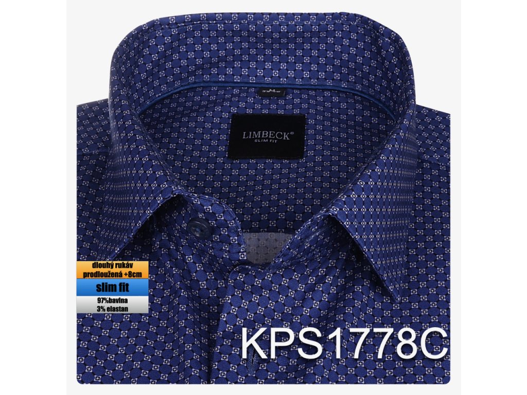 1-KPS1778 tmavomodrá se vzorem