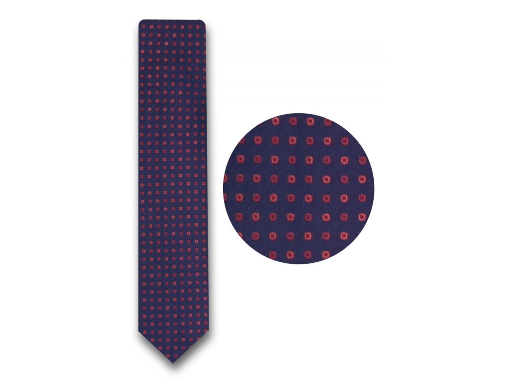Kravata modrá tmavá s červenou