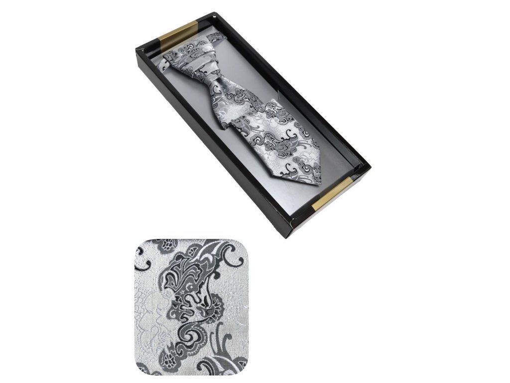 Svatební kravata stříbrná