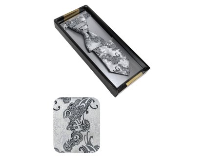 Svatební kravata stříbrná