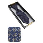 Svatební kravata zlato-modrá