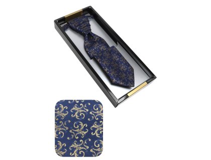 Svatební kravata zlato-modrá