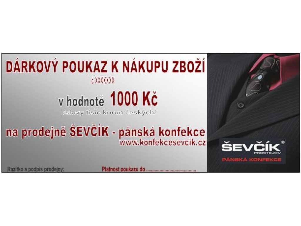 Dárkový poukaz 1000,-Kč