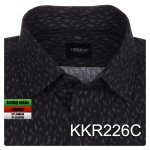 Pánská košile černá se vzorem - KKR226