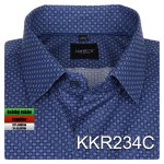 Pánská košile modrá se vzorem - KKR234